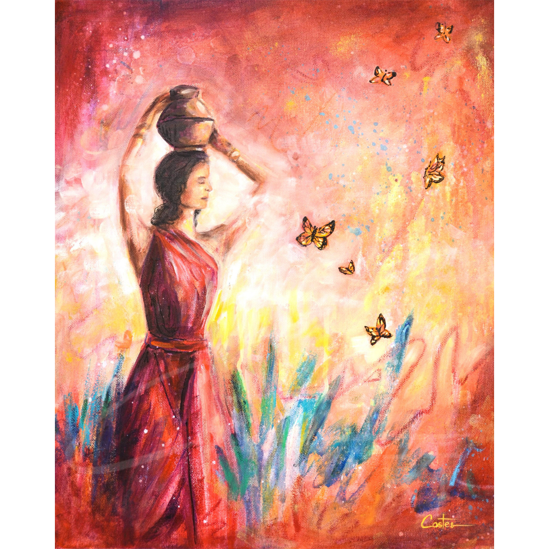 Femmes aux Papillons, 46x38cm