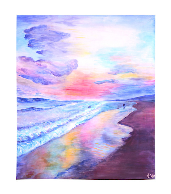 Promenade sur la Plage, 55x46cm