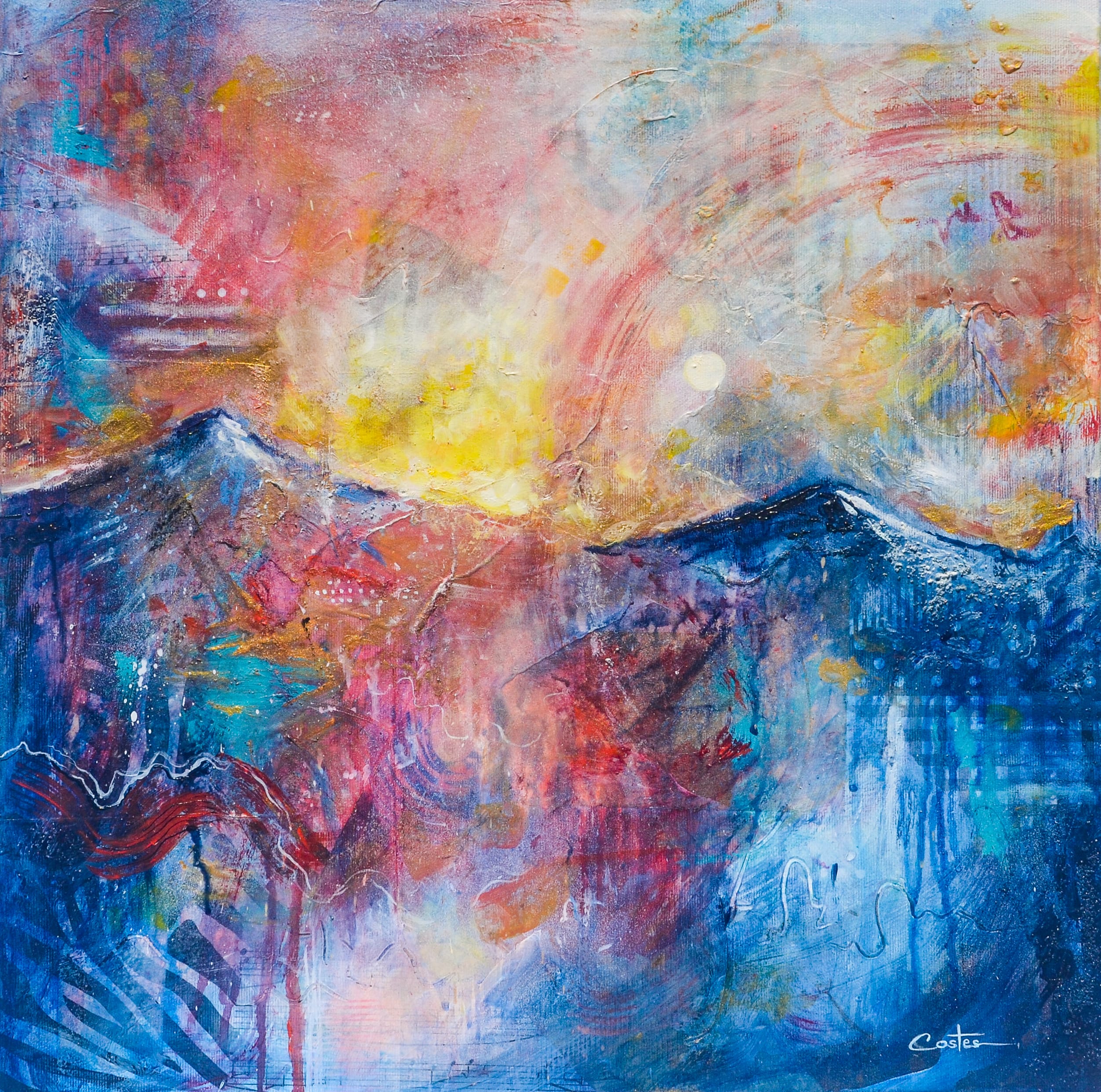 Montagnes Abstraites, 50x50cm