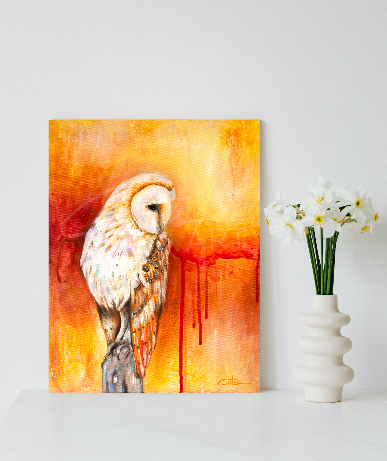 Chouette de Feu, 35x28cm