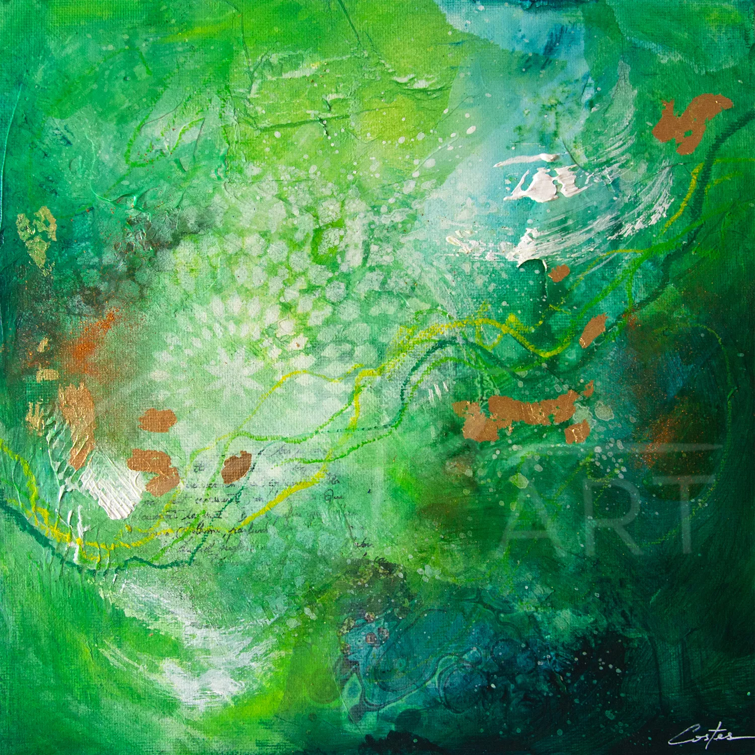 Abstrait Vert, 25x25cm (20€)