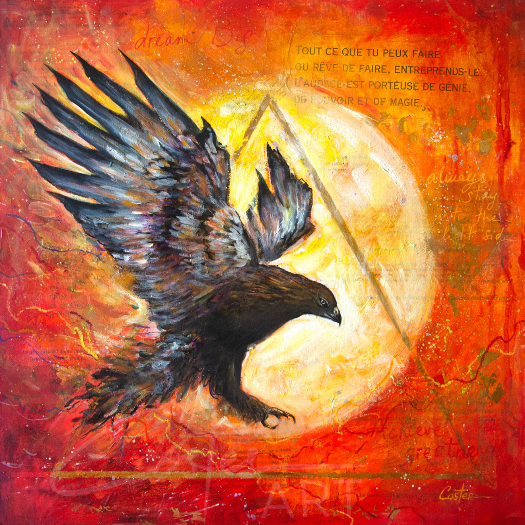 Aigle de Feu, 50x50cm