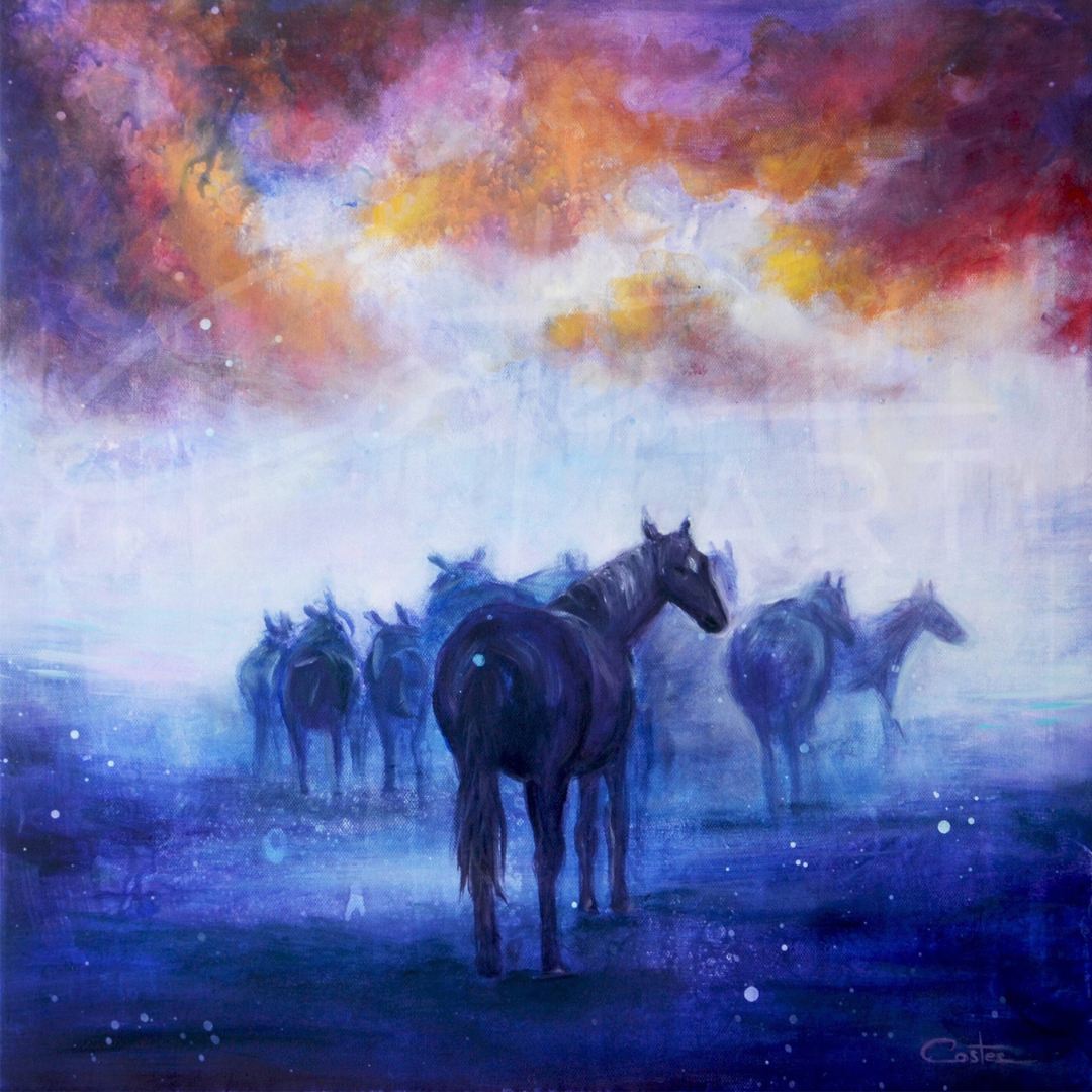 Sous le Pluie, 40x40cm