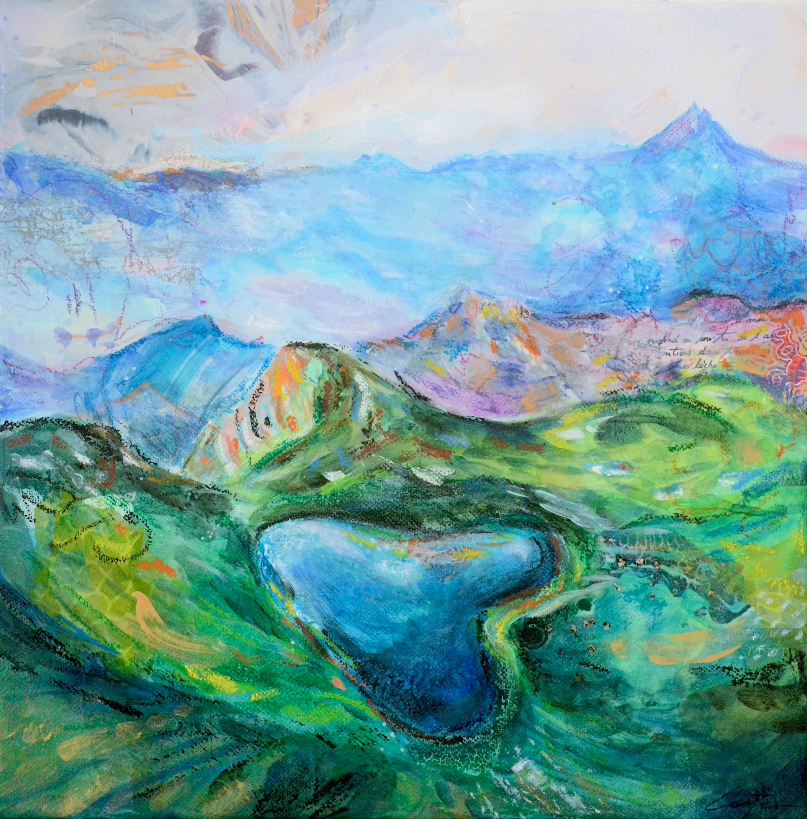 Lac Coeur, 30x30cm