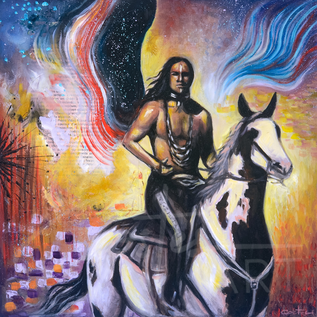 Homme à Cheval, 30x30cm